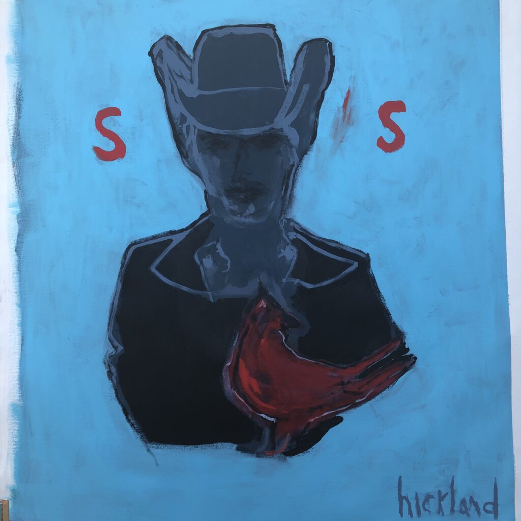 "Sam Shephard" (2021) acrylic, housepaint on canvas